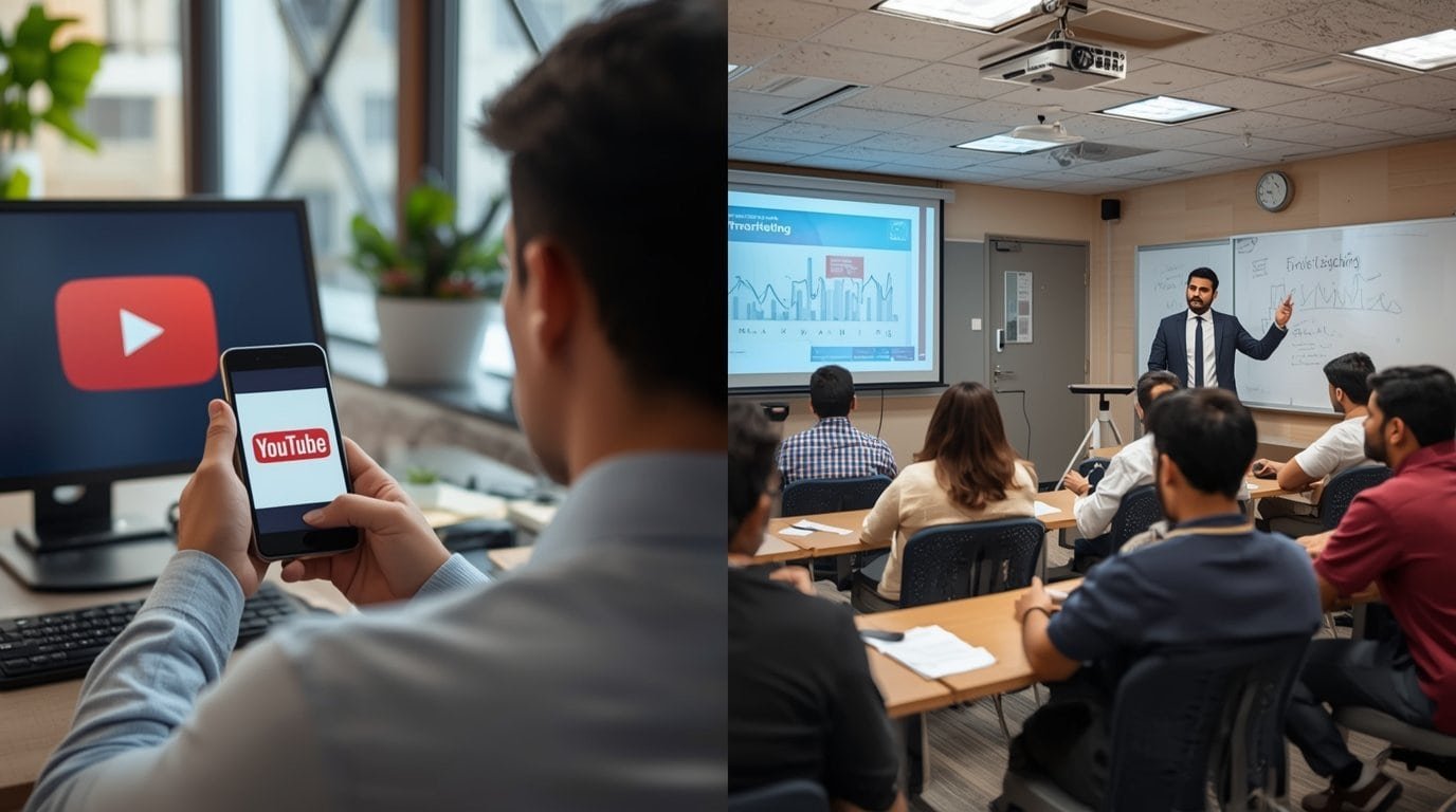 : Comparison of free vs paid digital marketing courses in Karnal.