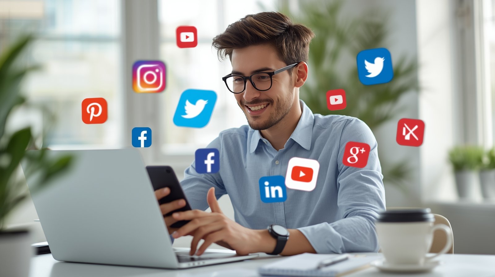 School marketing team managing social media accounts for student and parent engagement.