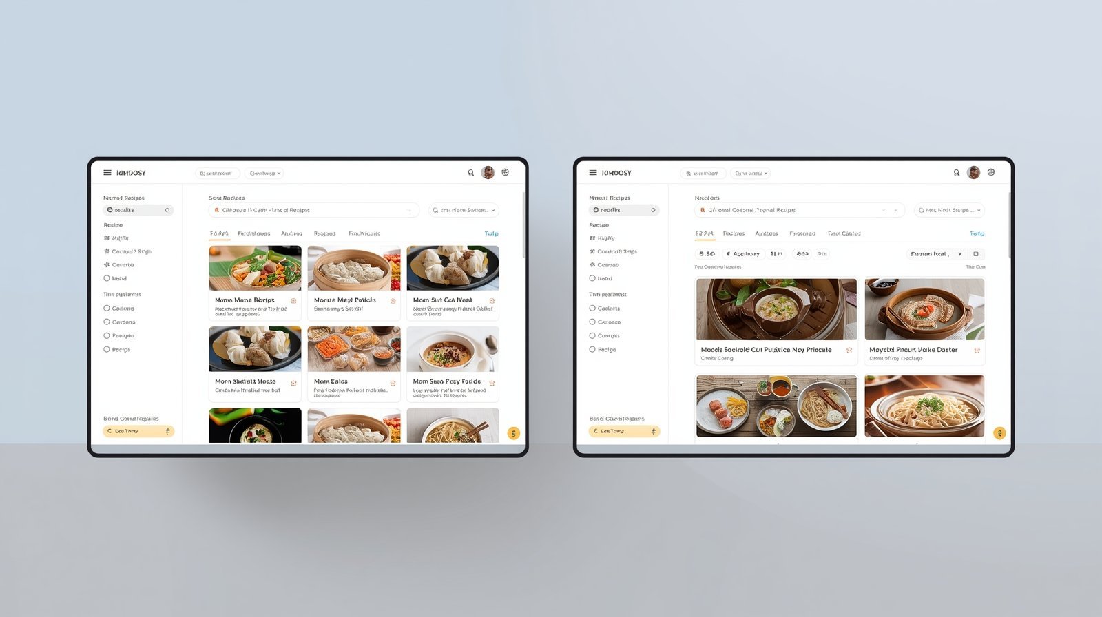 Recipe Dashboards: Different Food Item Selections