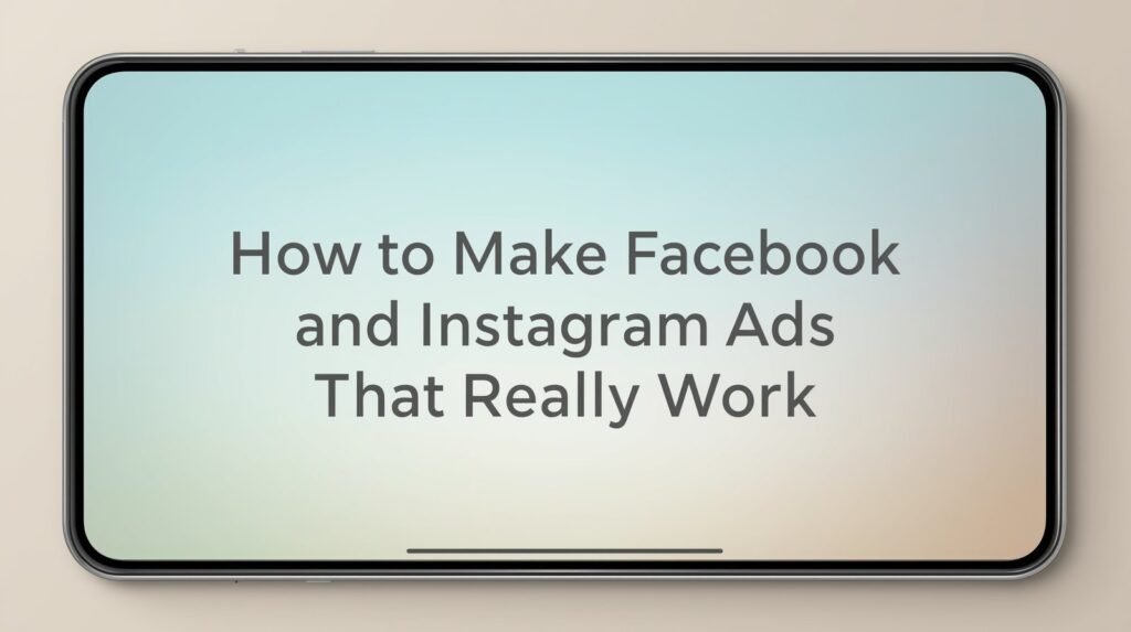 Phone screen showing the title about Facebook and Instagram ads.