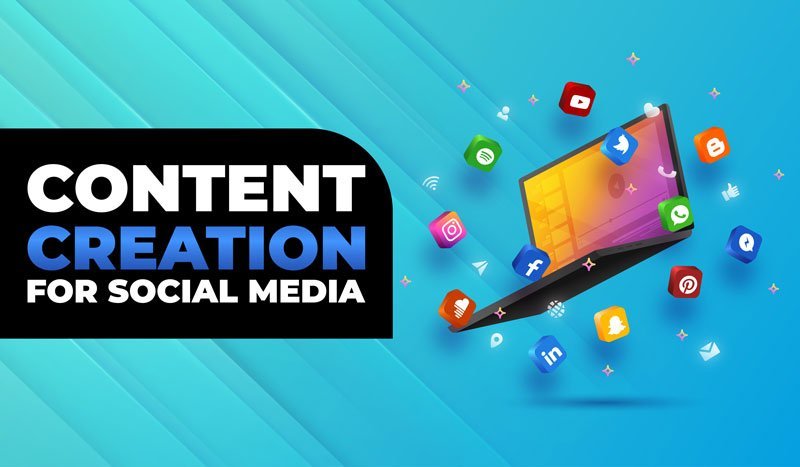 Creative illustration representing content creation for social media platforms