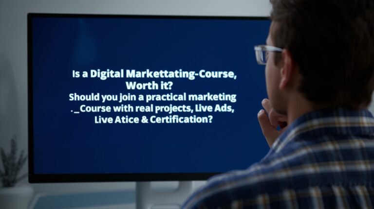 Learner thinking about digital marketing career choice