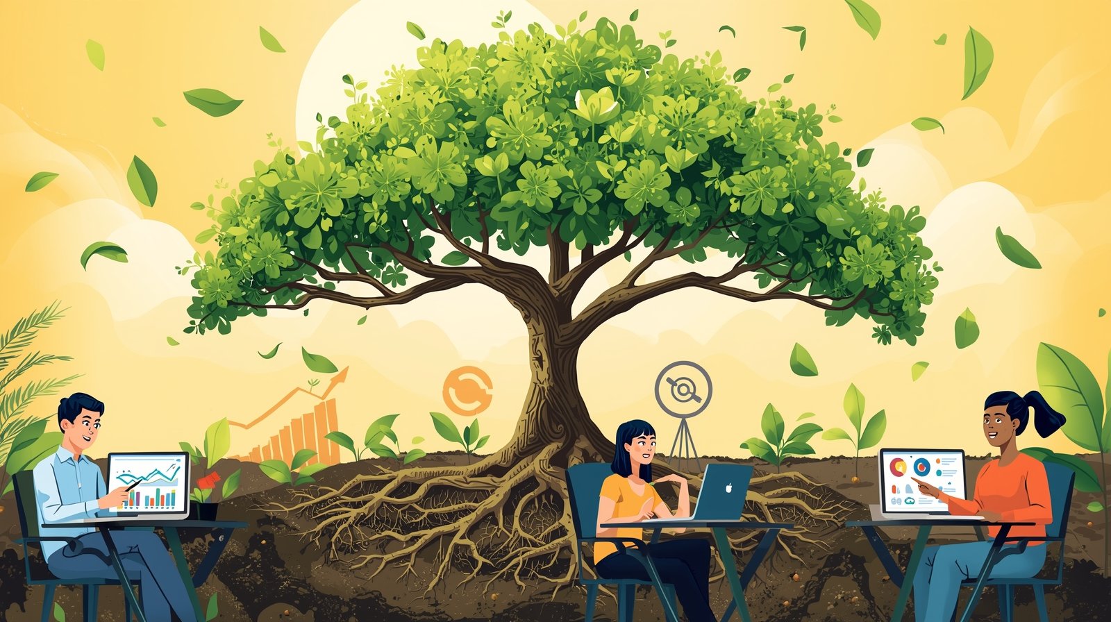 Organic growth tree representing sustainable SEO success