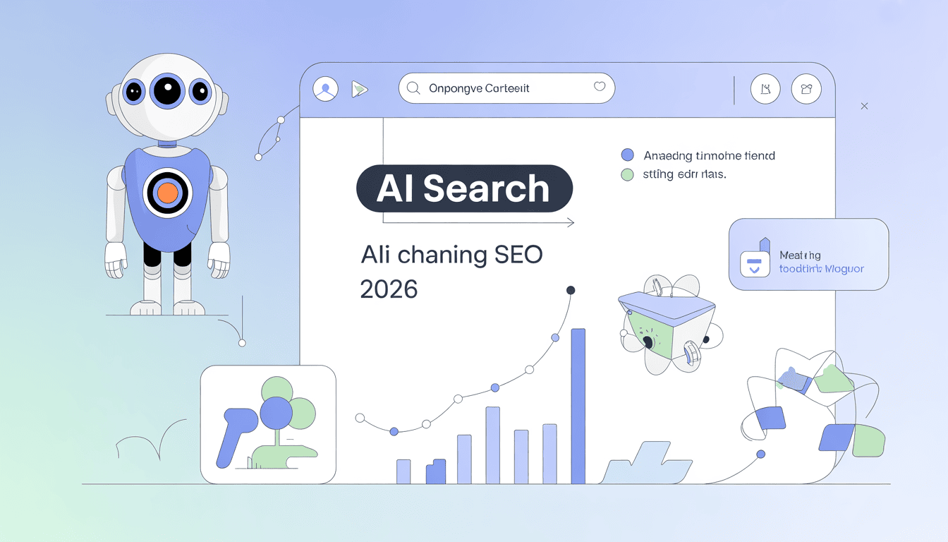 AI search illustration for SEO 2026