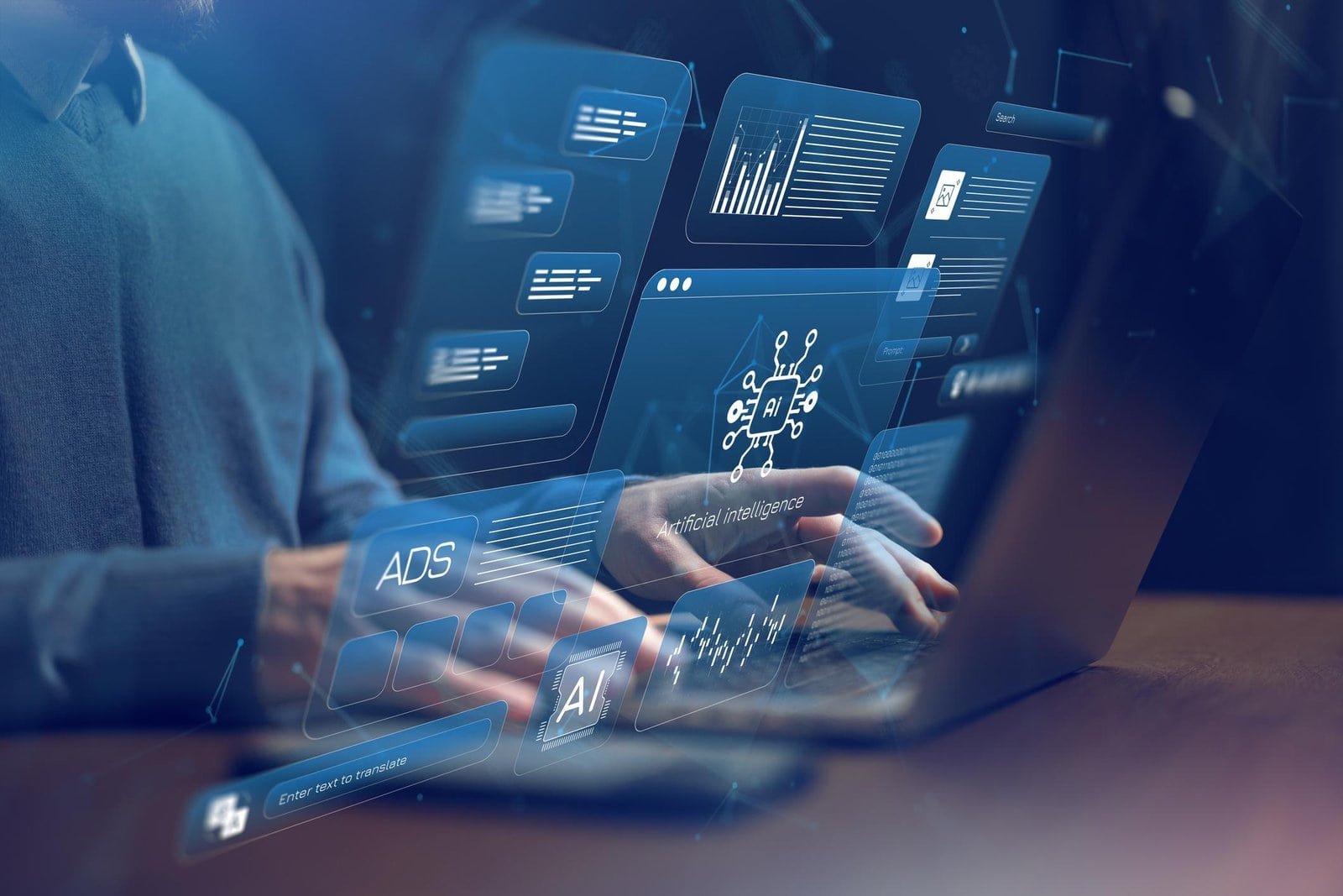 “AI technology interface with data and automation tools”