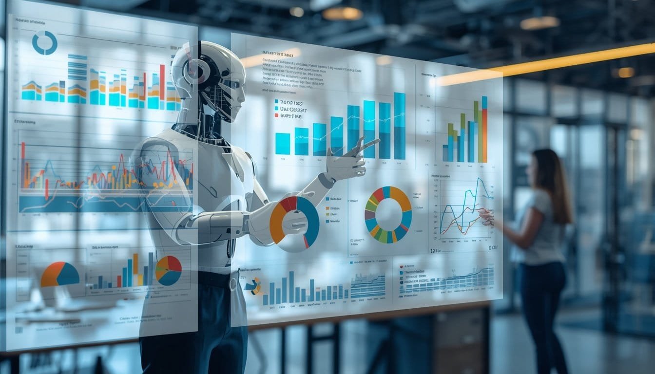 AI analyzing business data dashboard