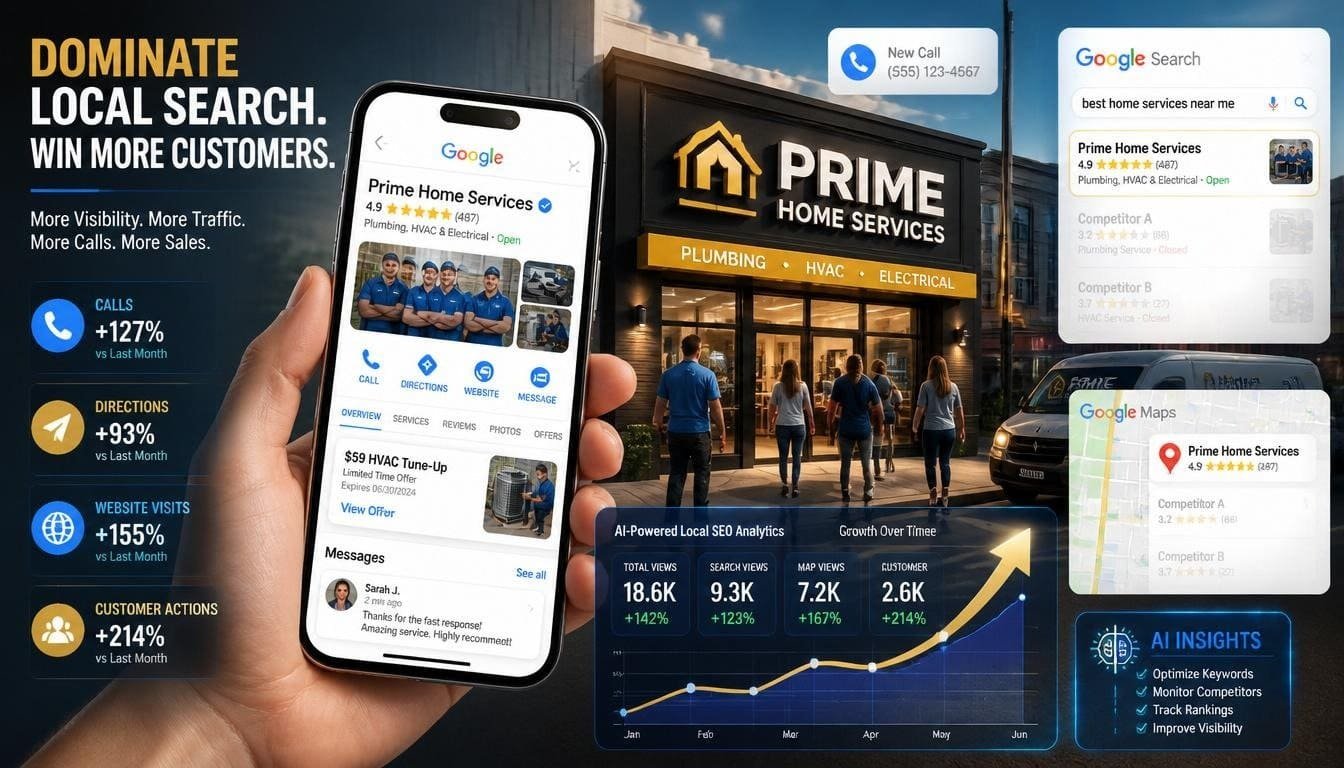 Optimized Google Business Profile with services and products