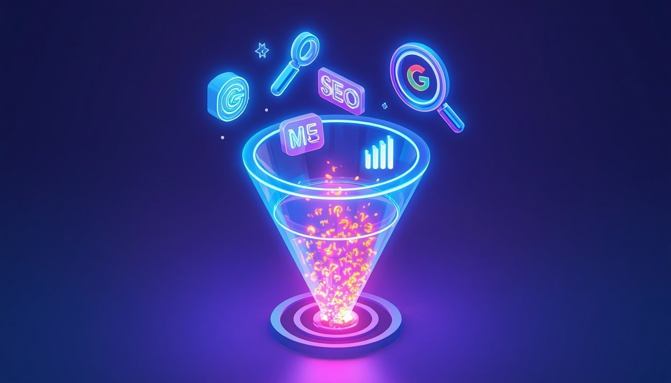 SEO, Google Ads and Meta Ads lead generation funnel