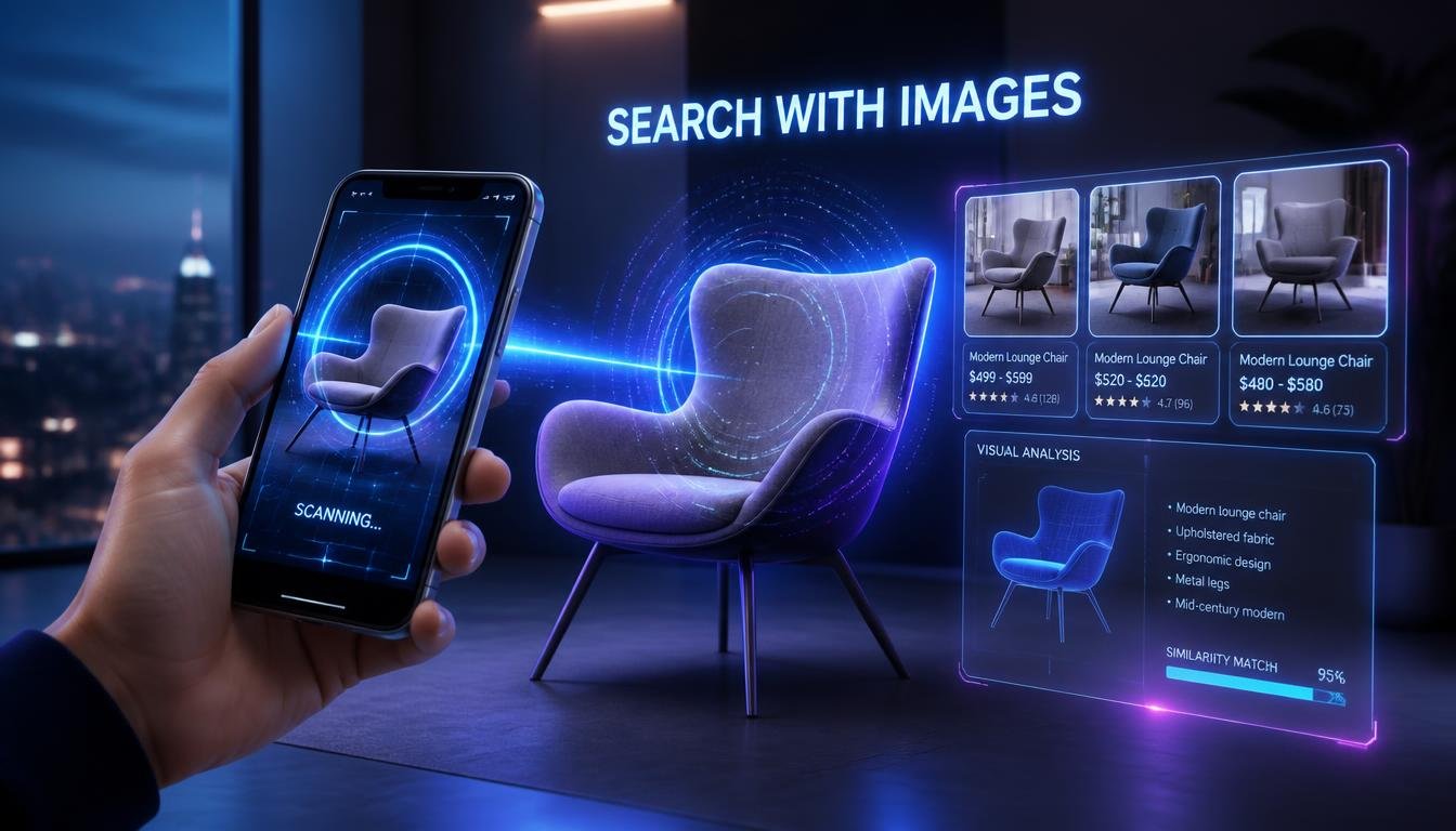 Ways Google AI Mode Is Changing Search Behavior 8 gpt image 2 Create an exciting visual search scene where a person points a smartphone camera 0