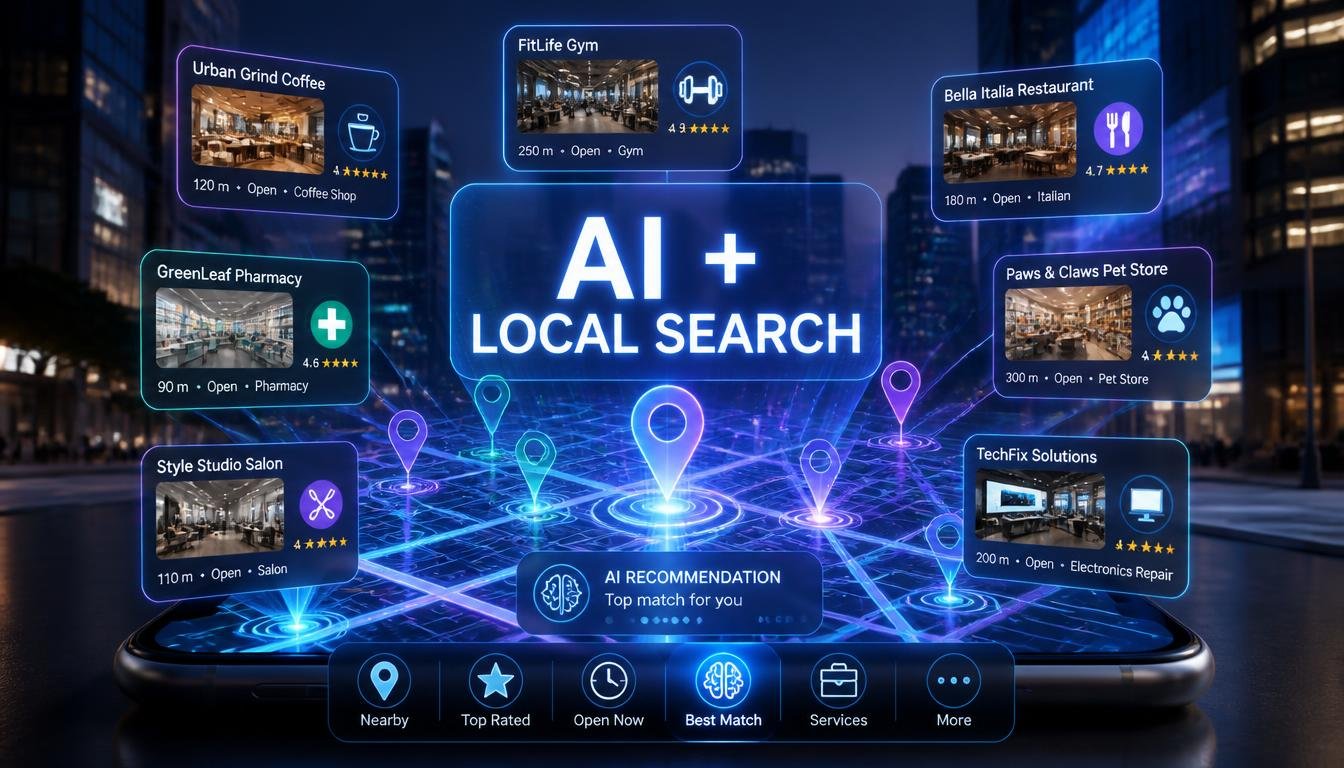 Ways Google AI Mode Is Changing Search Behavior 9 gpt image 2 Local Search Is Also Changing — TEXT AI plus LOCAL SEARCH Create a futur 0
