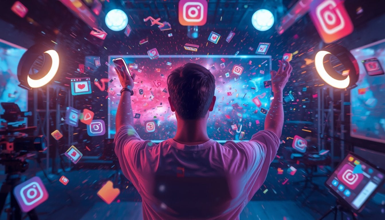 Entrepreneur creating Instagram content for marketing,Social media and website comparison for digital marketing,Instagram vs Website